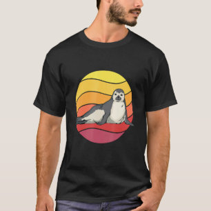 T-shirt Phoque Retro Sunset Sea Dog Seals
