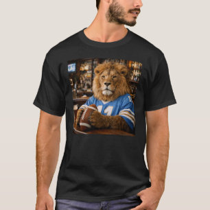 T-shirt Photo AI Générée d'un Lion Amusant Fan de Football