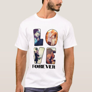 T-shirt photo amour forme typographique