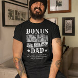 T-shirt photo Bonus Papa 5<br><div class="desc">T-shirt de beau-père vintage avec le titre moderne "papa bonus",  5 photos de vos beaux-enfants,  2 étoiles,  et le dit mignon "vous ne nous avez peut-être pas donné la vie,  mais vous avez certainement rendu notre vie tellement meilleure !".</div>