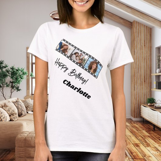 T-shirt Photo collage film name birthday woman