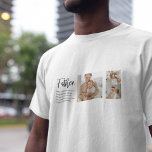 T-shirt Photo Collage Moderne Avec Père Meilleur Devis Cad<br><div class="desc">Une photo de collage moderne avec une citation sincère sur un père est le cadeau parfait pour montrer votre appréciation et l'amour pour votre père. Ce cadeau unique et personnalisé est une excellente façon de présenter vos souvenirs préférés ensemble et d'express votre gratitude pour tout ce qu'il a fait pour...</div>