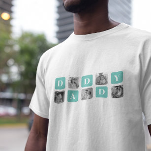 T-shirt Photo Collage moderne Happy Fête des pères Cadeau