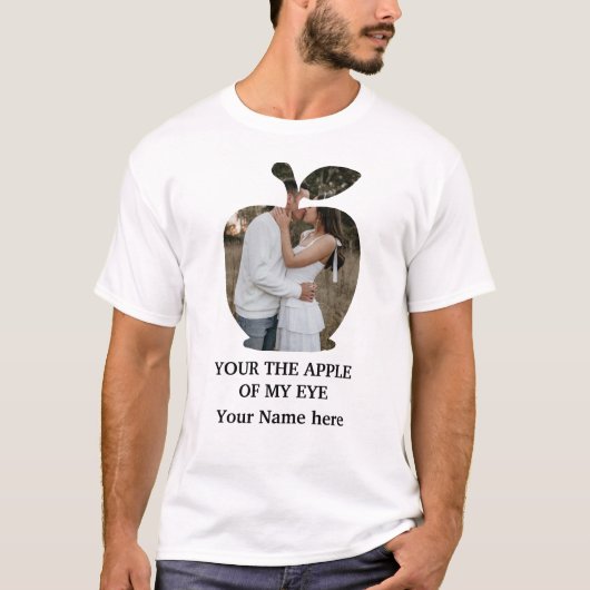 T-shirt Photo couple mariage personnalisé moderne pomme fr (Devant)
