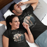 T-shirt Photo Couple toujours et jamais<br><div class="desc">Un élégant t-shirt de couple avec le dicton "toujours pour toujours" qui incorpore un centre cardiaque,  une photo du couple heureux,  leurs noms,  et une date significative.</div>