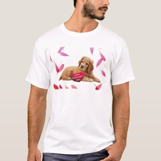 T-shirt Photo de Chien de la Saint Valentin (Devant)