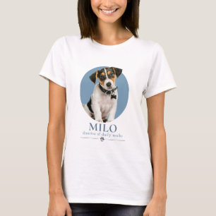 T-shirt Photo de chien drôle personnalisé & nom