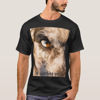 T-shirt photo de chien imprimé "Je vous regarde"