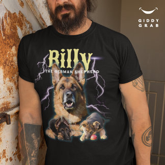 T-shirt Photo de chien personnalisée Bootleg tendance 90s