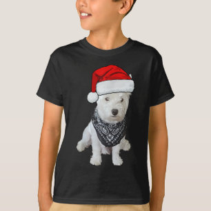 T-shirt Photo de chien Westie mignonne, casquette de Noël