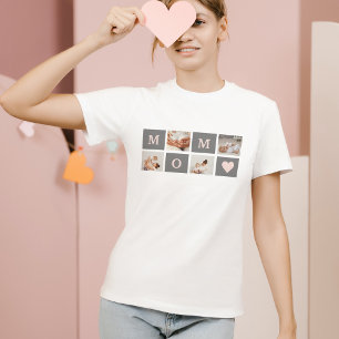 T-shirt Photo de collection moderne Best Mom Pink & Grey C