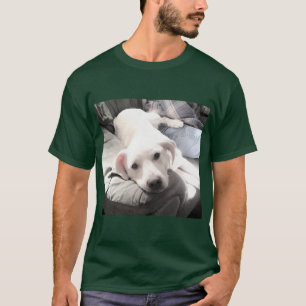 T-shirt Photo de Cute Labrador Retriever Mix Dog With Dad