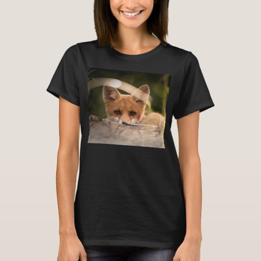 T-shirt Photo de Cute Little Orange Fox (Devant)