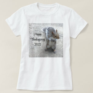 T-shirt Photo de Cute Little Squirrel avec Queue Fluffy