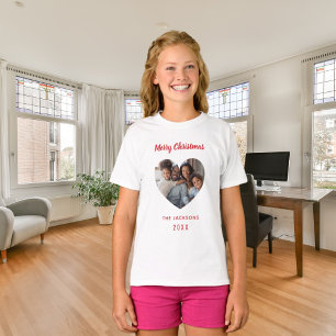 T-shirt Photo de famille de Noël fille