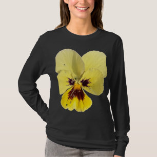 T-Shirt Photo de Fleur de Pensée Jaune Vibrante