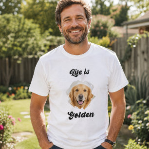 T-shirt Photo de Golden Retriever La vie est dorée