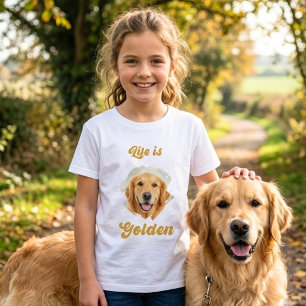 T-shirt Photo de Golden Retriever La vie est en or Femme