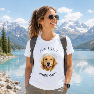 T-shirt Photo de Golden Retriever « Vibes Positives des Pa