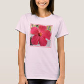 T-shirt Photo de la belle fleur d'Hibiscus rose (Devant)