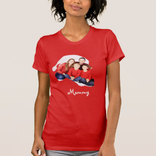 T-shirt Photo de la forme de chapeau de Père Noël Famille
