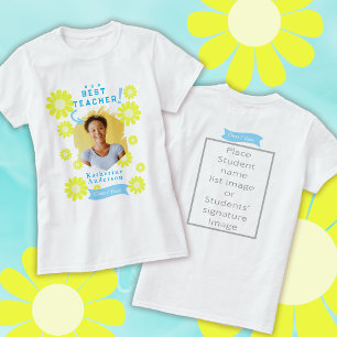 T-shirt Photo de la meilleure enseignante Daisy Blanc