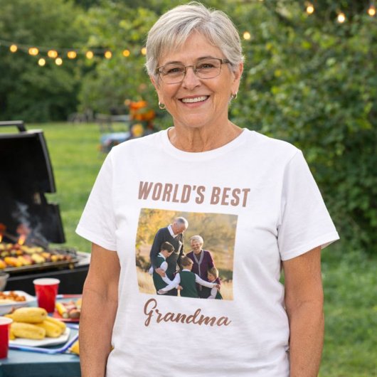 T-shirt photo de la meilleure grand-mère du monde