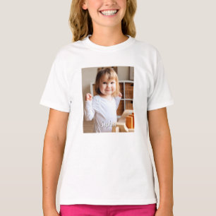 T-shirt Photo de la sœur et nom manuscrit