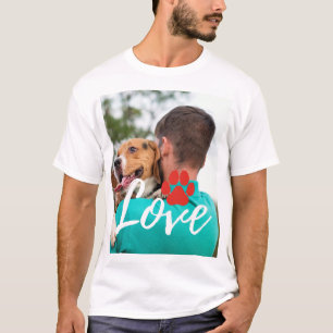 T-shirt Photo de l'Amoureux des chiens Empreinte de patte