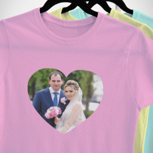 T-shirt Photo de mariage en forme de cœur