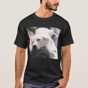 T-shirt Photo de mignon chien blanc Lazy avec meilleur ami