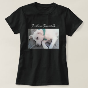 T-shirt Photo de mignon chien chiot blanc St. Patrick's Da