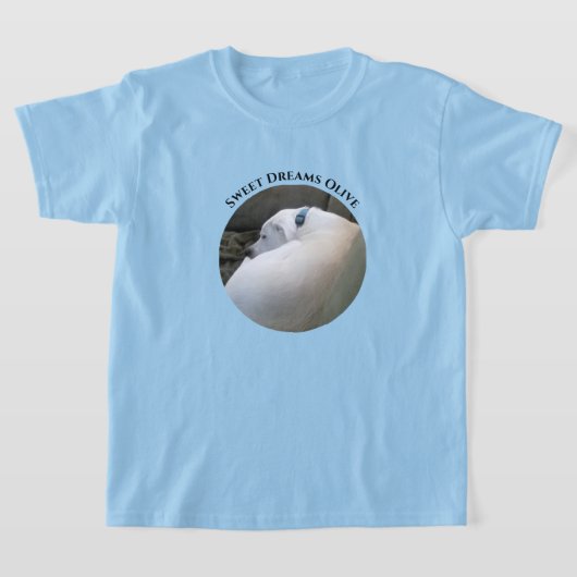 T-shirt Photo de mignon Chien dormant bleu (Poser)