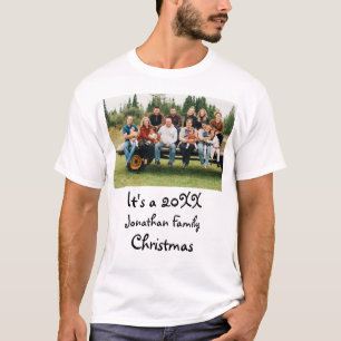 T-shirt Photo de Noël de la famille moderne personnalisée