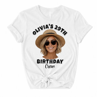 T-shirt Photo de tête personnalisée d'anniversaire | Équip