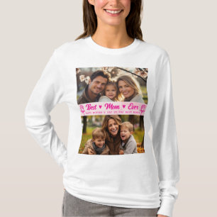 T-shirt Photo de texte élégant Fête des mères aquarelle ro
