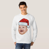 T-shirt Photo de visage de bébé personnalisé Noël du Père (Devant entier)