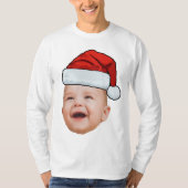 T-shirt Photo de visage de bébé personnalisé Noël du Père (Devant)