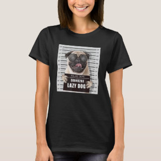 T-shirt Photo d'identité judiciaire de chien criminel Pug