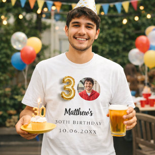 T-shirt photo d'or de 30e anniversaire