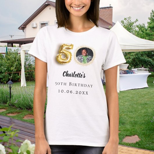 T-shirt photo d'or de 50e anniversaire