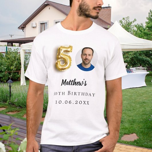 T-shirt photo d'or de 50e anniversaire