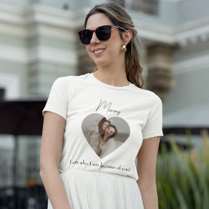 T-shirt Photo du coeur et texte Je suis qui je suis À caus