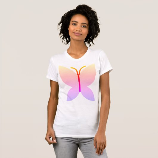 T-shirt Photo du papillon Pastel Gradient (Devant entier)