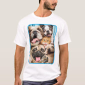T-shirt Photo d'un groupe de chiens et de chats (Devant)