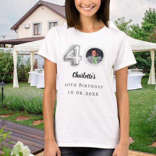 T-shirt photo en argent du 40e anniversaire