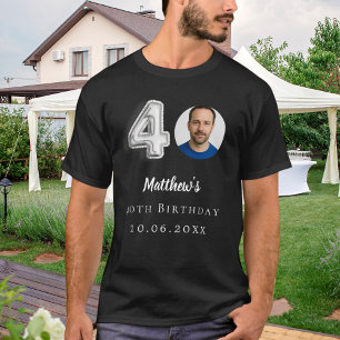 T-shirt photo en argent du 40e anniversaire