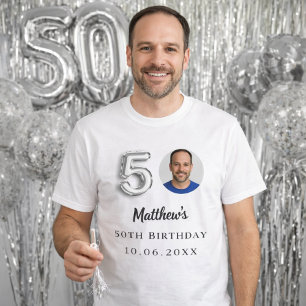 T-shirt photo en argent du 50e anniversaire
