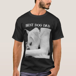 T-shirt Photo en noir et blanc de mignon chien reposant av