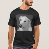 T-shirt Photo en noir et blanc d'un beau chien à l'âne (Devant)